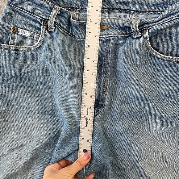 Vintage Lee Jeans Women 30x27 Blue Straight Mid Rise Zip Fly Casual Distressed - Picture 6 of 8